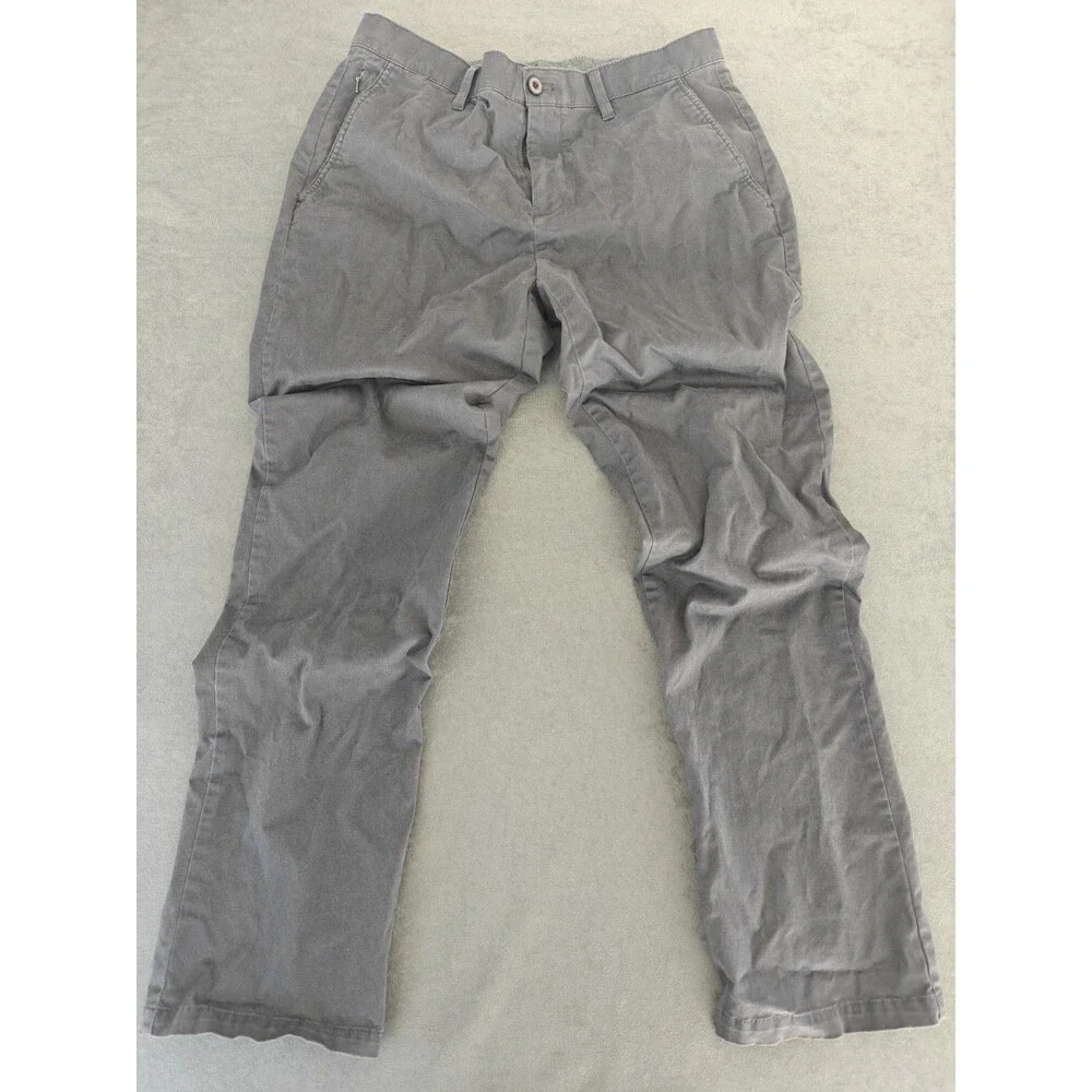 English Laundry Men's Gray Chino Pants 32x32 Stretch Casual Straight Zip Pocket
